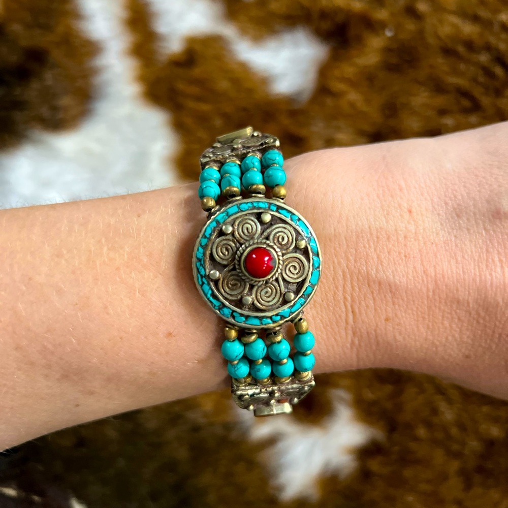 Antique Tibetan Bracelet  925 silver